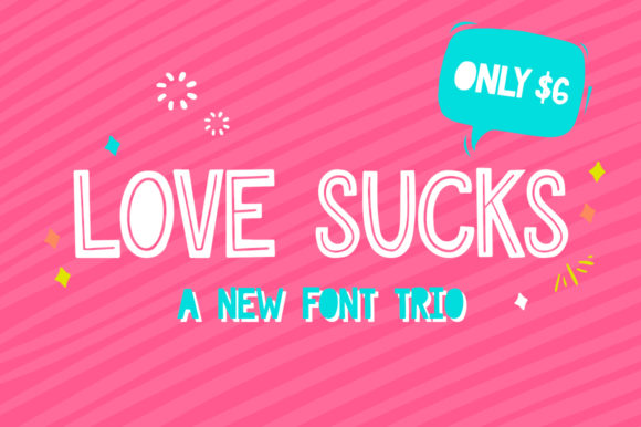 Love Sucks Font Trio: A Display Typeface for Digital Creators